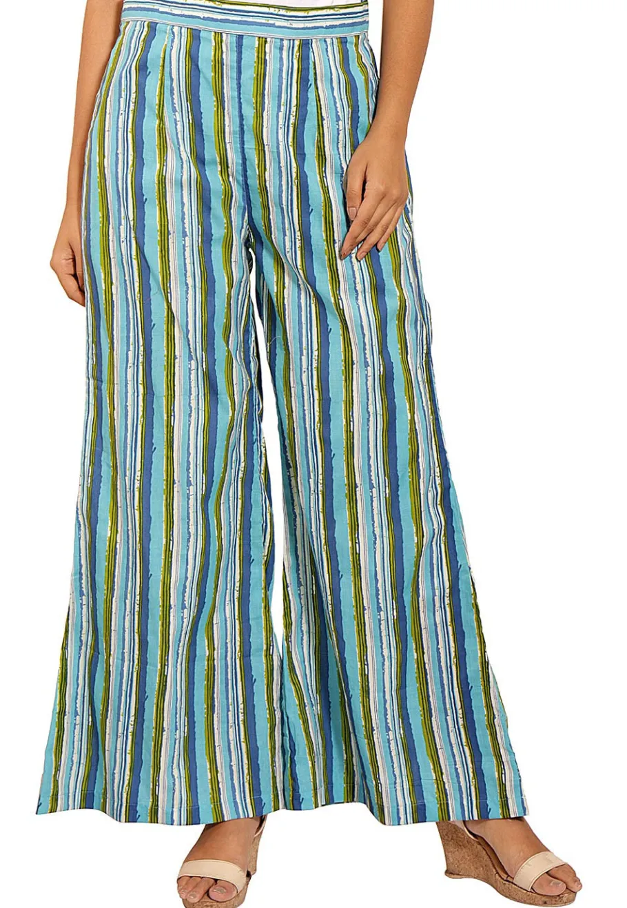 A-Line Suits|Casual Wear>Utsav Fashion Block Printed Cotton Asymmetric A Line Suit in Blue