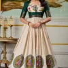 Gowns>Utsav Fashion Woven Art Silk Gown in Light Beige